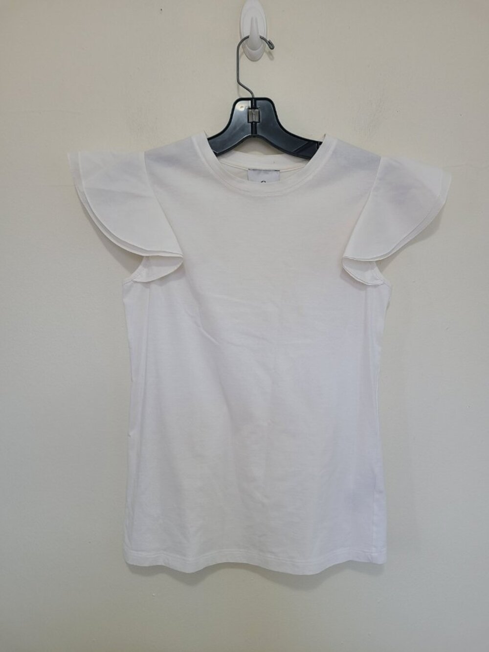 GOOP G Label White Cotton ruffle sleeves top blouse size XS